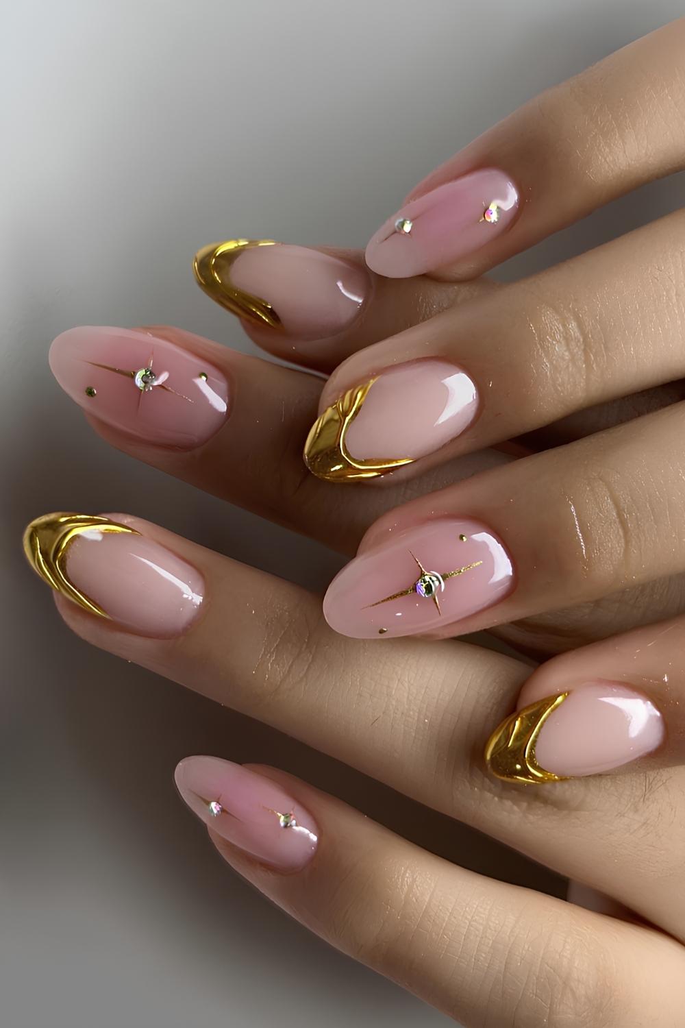 Goldene Celestial French mit Rosa Aura