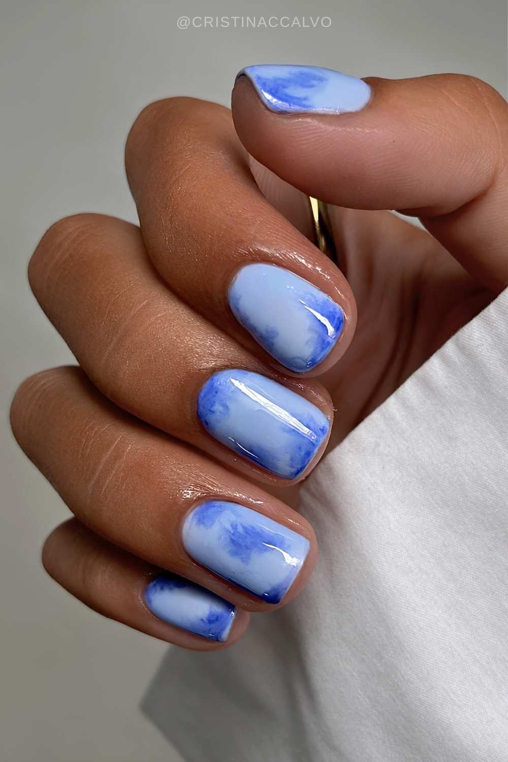 Kurze blaue Marble Naegel