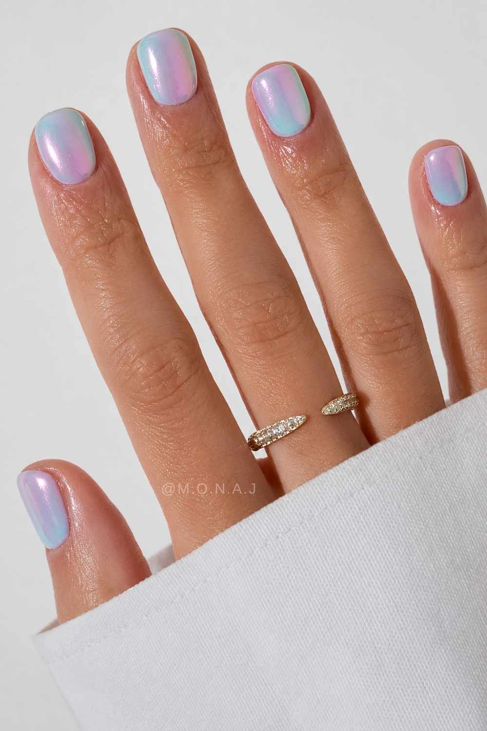 Rosa lila unicorn chrome naegel