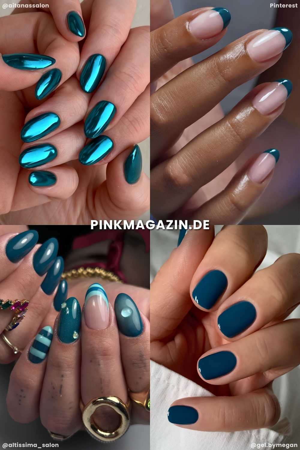 Dunkle Teal Naegel im September