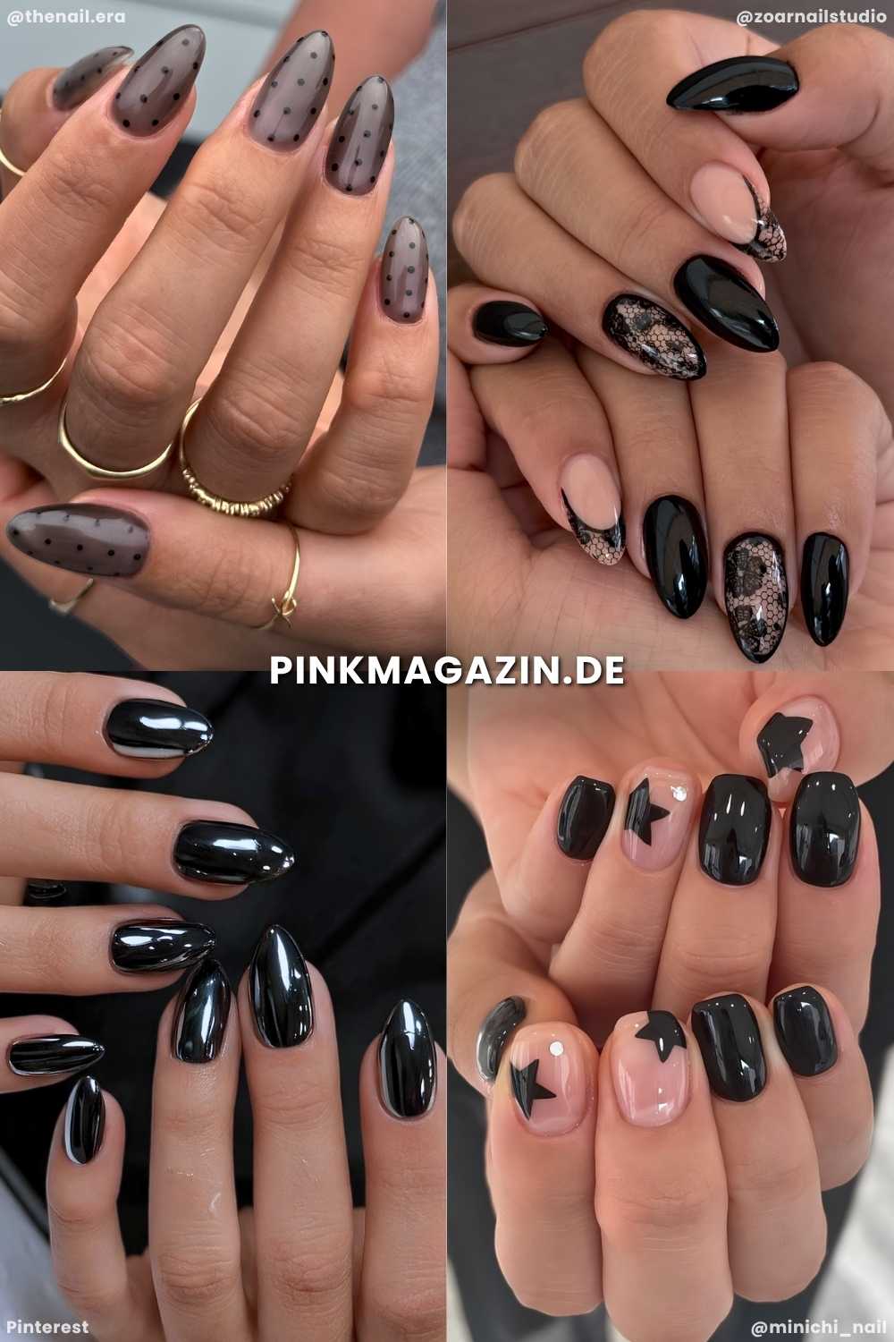 Glaenzende schwarze Naegel im September
