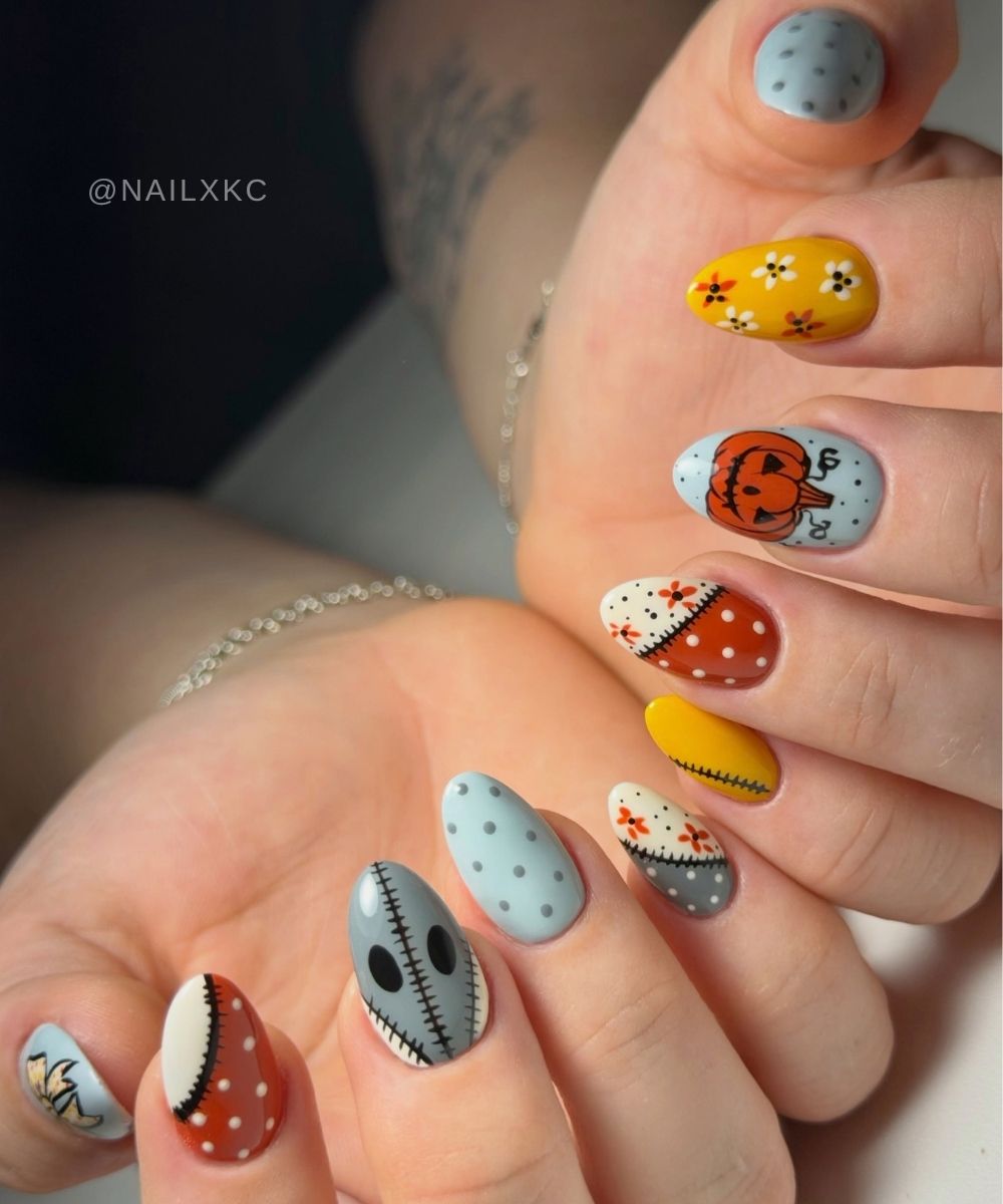 Bunte Halloween Naegel