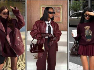 Burgunderrote Herbst Outfits