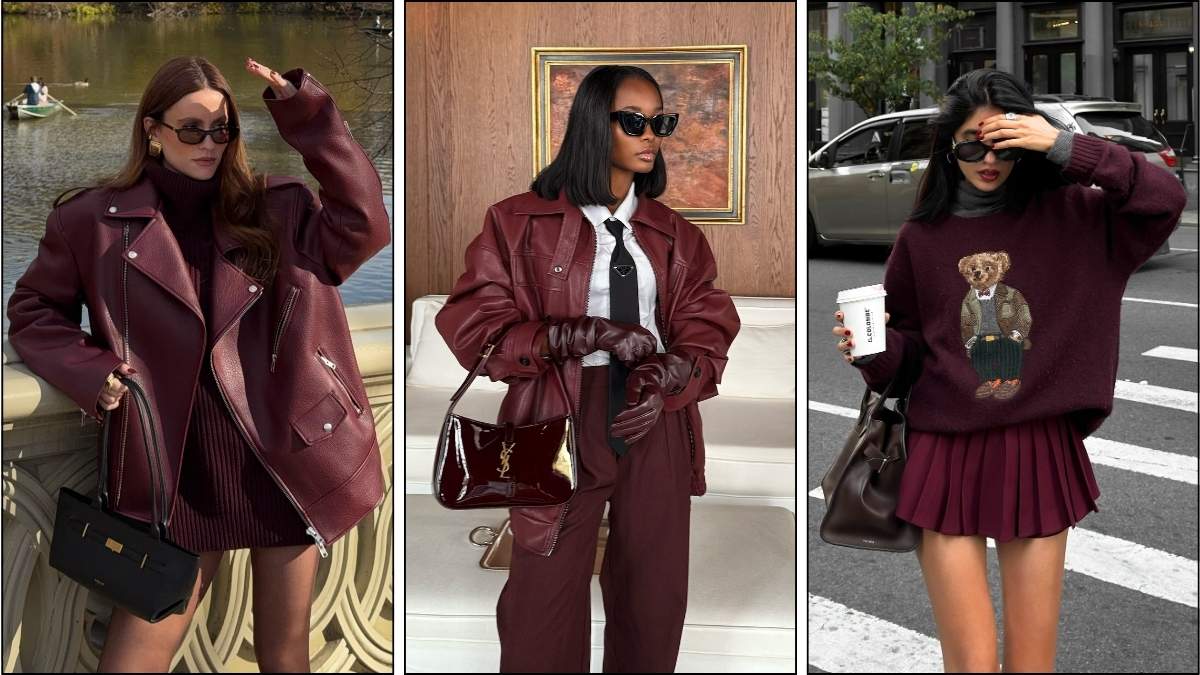 Burgunderrote Herbst Outfits