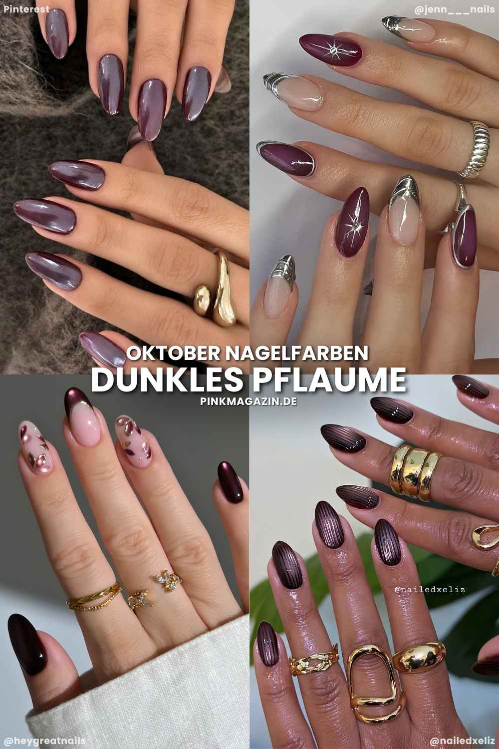 Dunkle Pflaumen Manikuere im Oktober