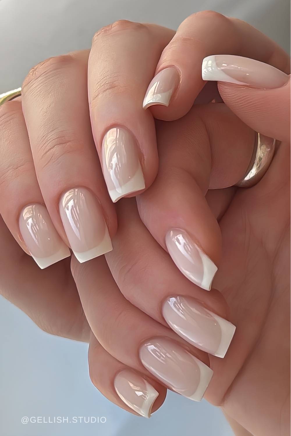 Eckige Vanilla French Naegel