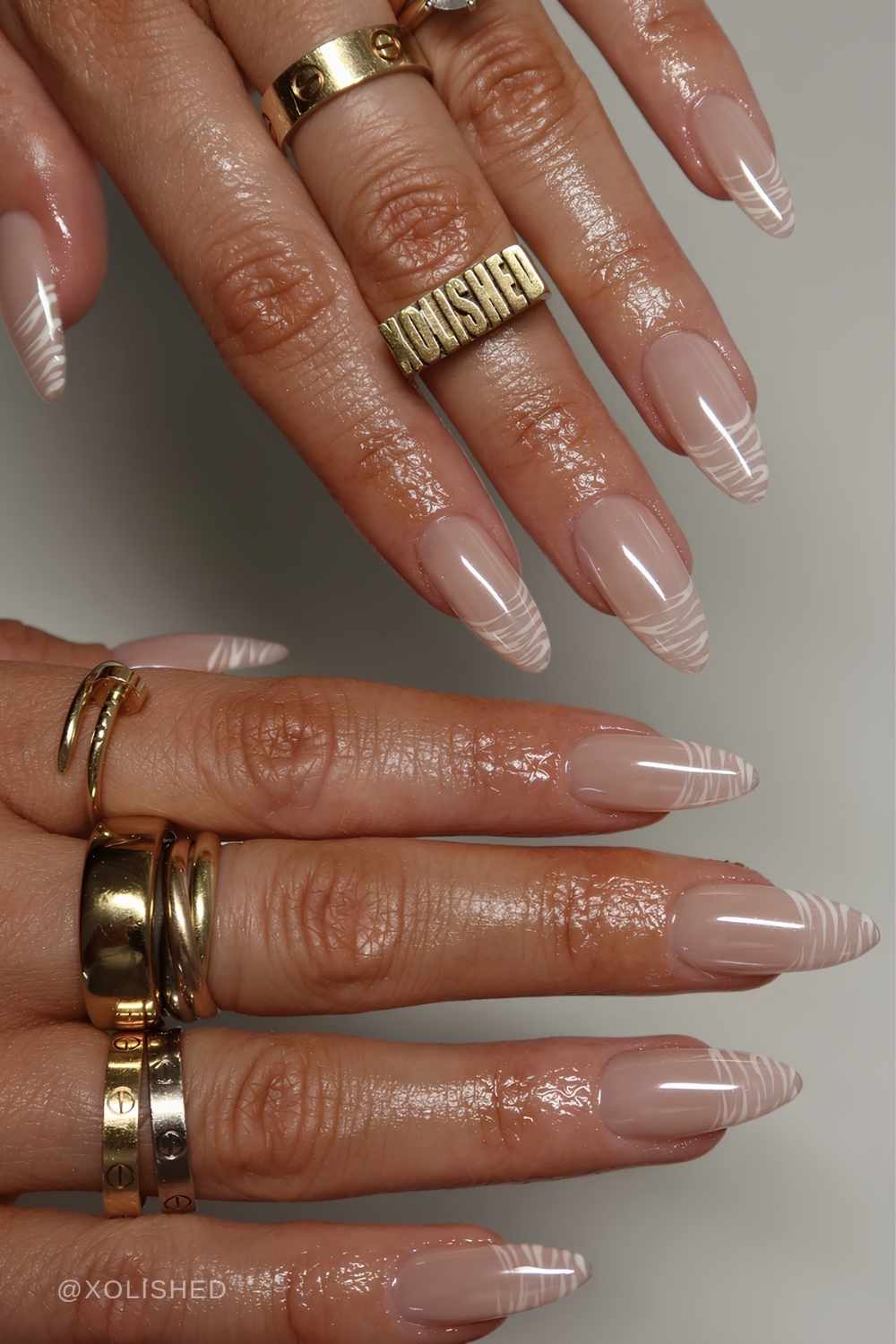 Glazed White Zebra French Naegel