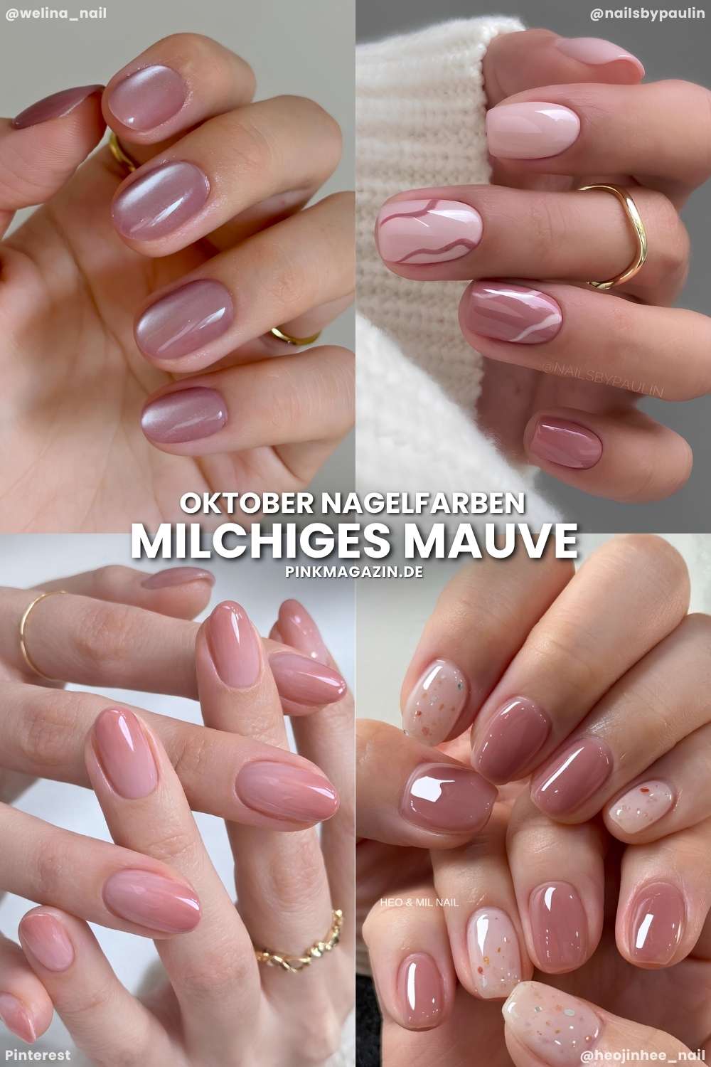 Milchige Mauve Manikuere