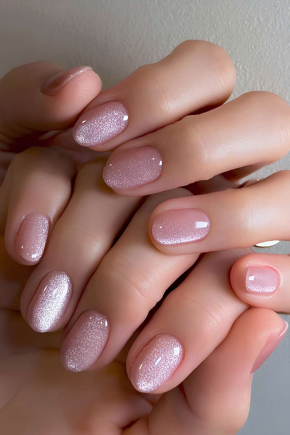 Ovale rosa Katzenaugen Manikuere