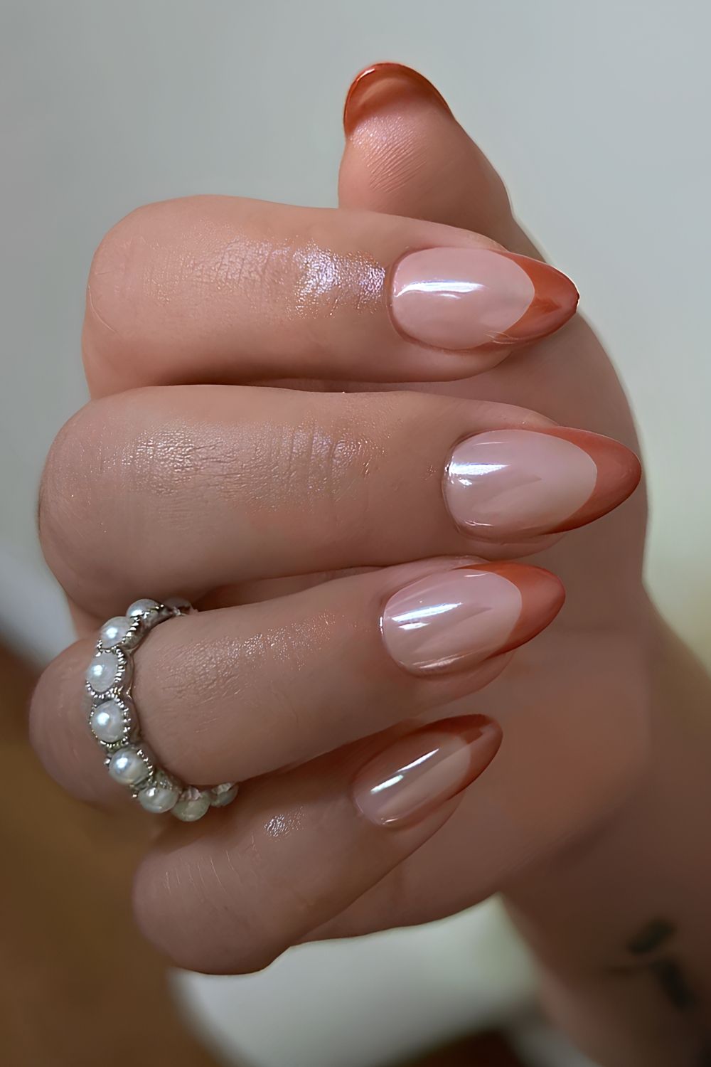 Rostorange Chrome French Manikuere